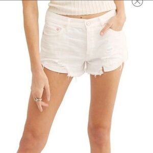 Free People We the Free Loving Good Vibrations Distressed Shorts, 24
